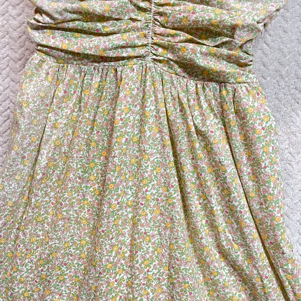 Tuckernuck Hyacinth House‎ Yellow Green Floral Cottagecore Midi Dress XXS - flaw - Picture 7 of 13